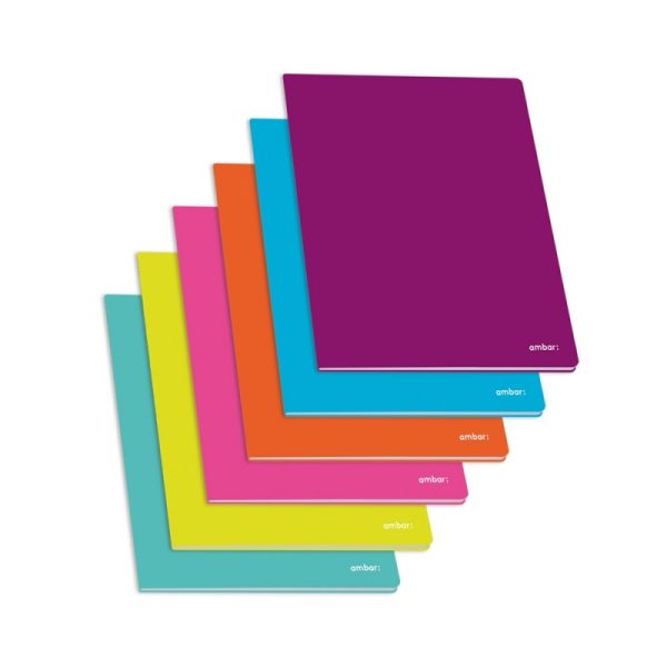 Caderno Agrafado A4 PP Pautado Ambar - Sortido 48fls.