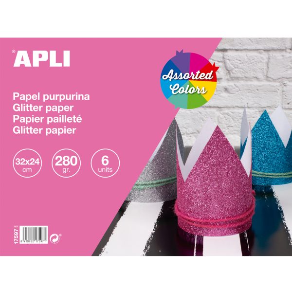 Bloco Catolina Glitter 32x24cm - 6fls. - 280gr.