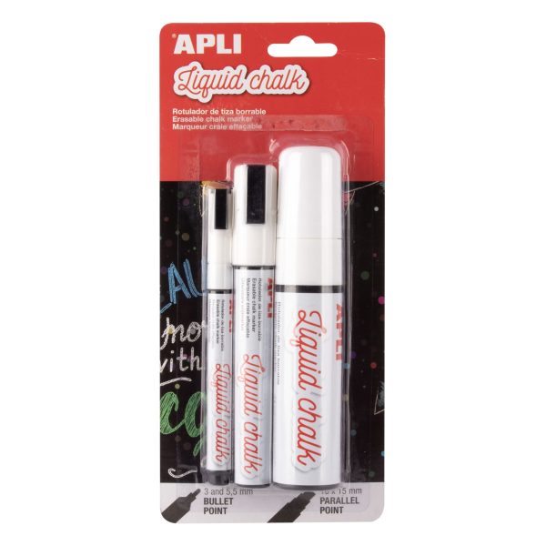Marcadores Liquid Chalk Branco 3un.