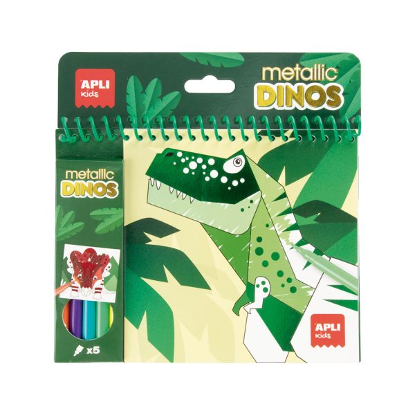 Bloco Colorir Metalic Dinos