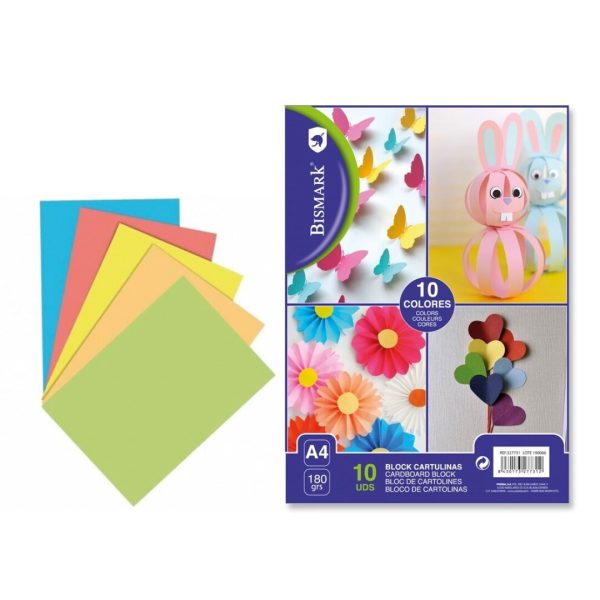 Bloco Cartolina A4 - 10 Cores