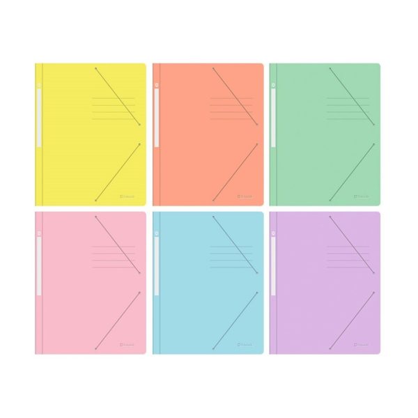 Pasta c/Elásticos Pastel - Abas Extensíveis A4