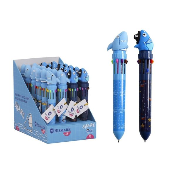 Esferográfica Shark 10 Cores Exp.24un.