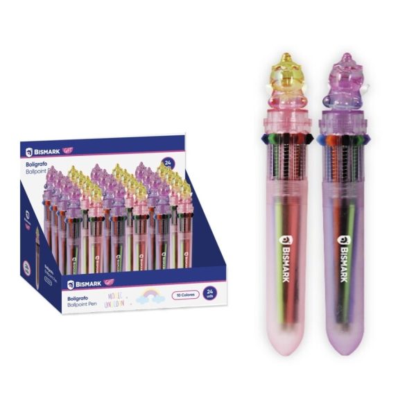 Esferográfica Unicórnio 10 Cores Exp.24un.