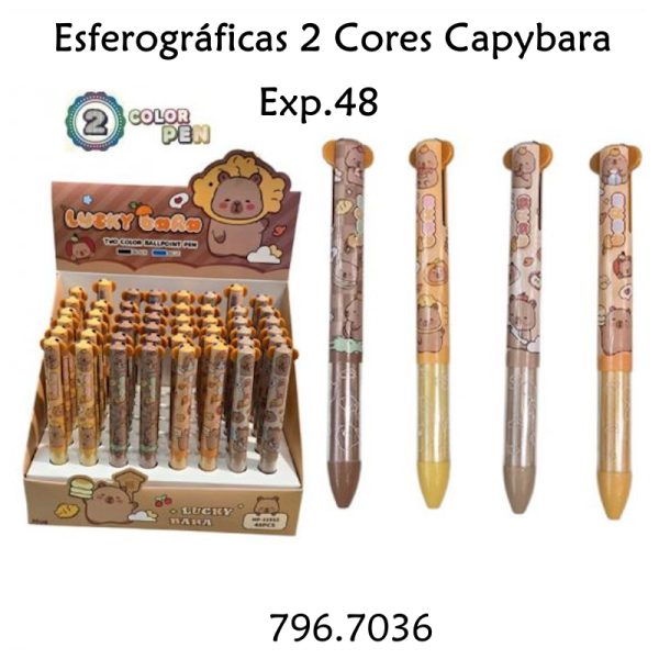Esferográfica 2 Cores "Capybara" - Exp. 48un.