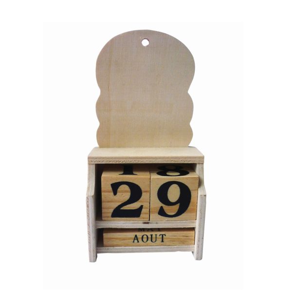 Calendário Madeira 150x73x40mm