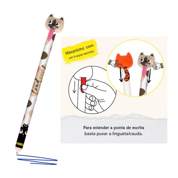 Esferográfica Gel Cat Apagável Pack.3un.