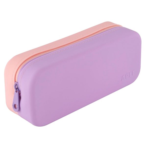 Estojo Silicone Bicolor Lilás/Rosa