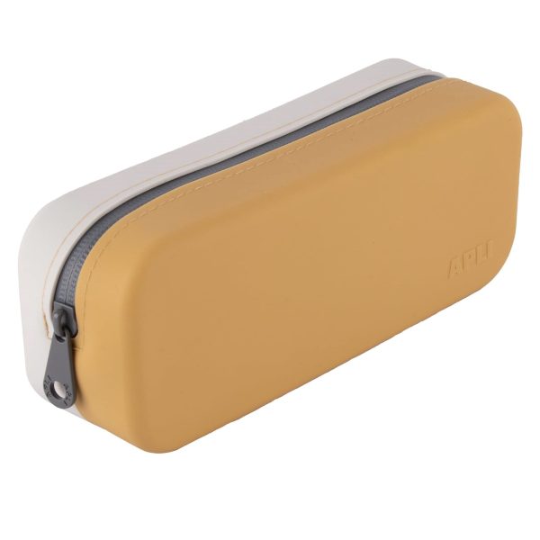 Estojo Silicone Bicolor Mostarda/Cinza