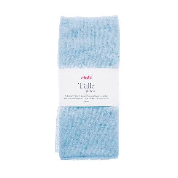 Tulle Glitter 3x1mt - Azul Céu