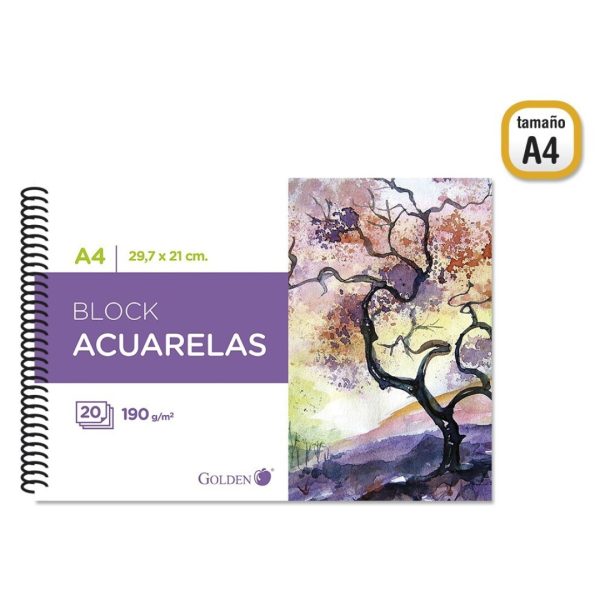 Caderno Desenho A4 Aguarela 190gr 20fls.
