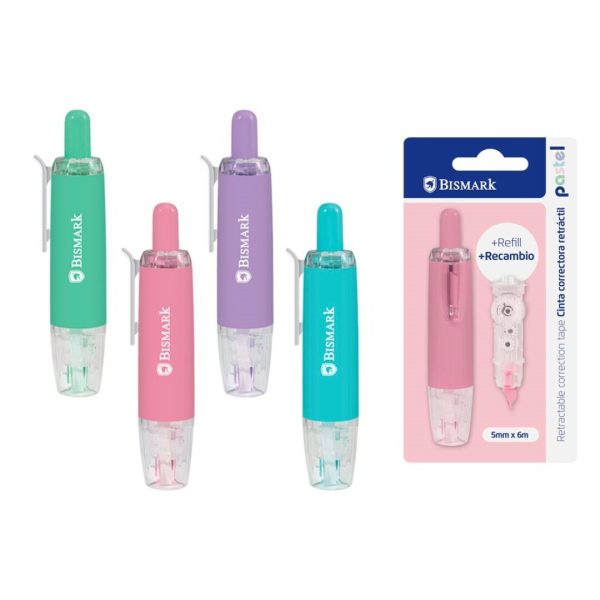 Fita Corretora Retrátil Pastel 5mmx6mts