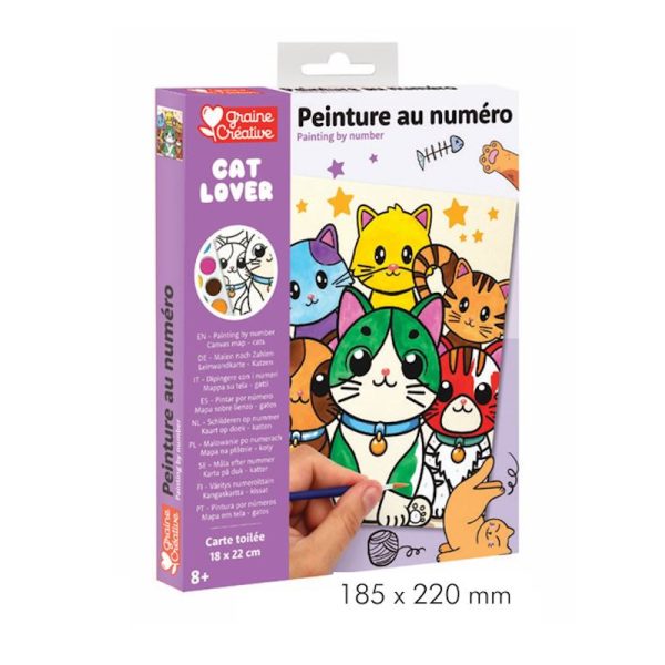 Kit Pintura c/Números Cat Lover 22x18cm