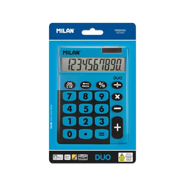Calculadora 10 Dígitos Duo Azul  Milan