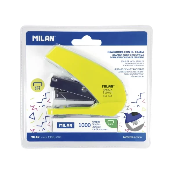 Agrafador Energy Amarelo Milan