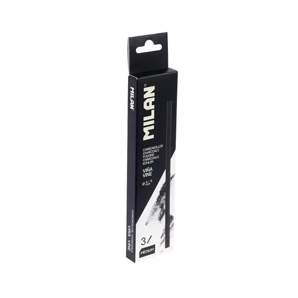 Carvão Natural Barras 12x4/6mm Milan - 3un.