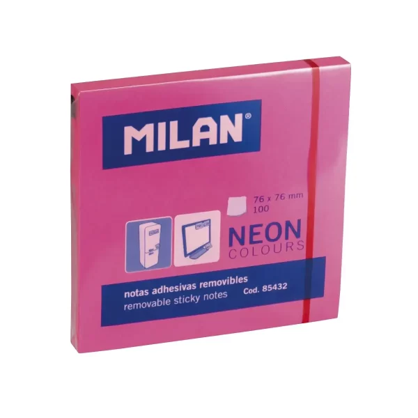 Bloco Notas Adesivo Neon Rosa 100fls. - 76x76mm