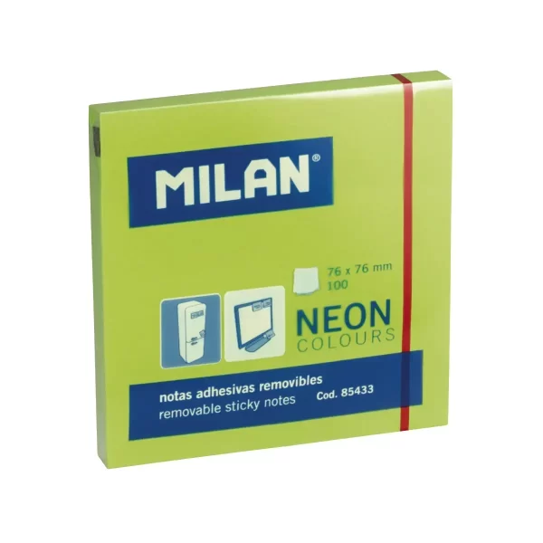 Bloco Notas Adesivo Neon Verde 100fls. - 76x76mm