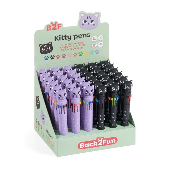 Esferográficas Gatita 10 Cores B2F  Exp.36un.