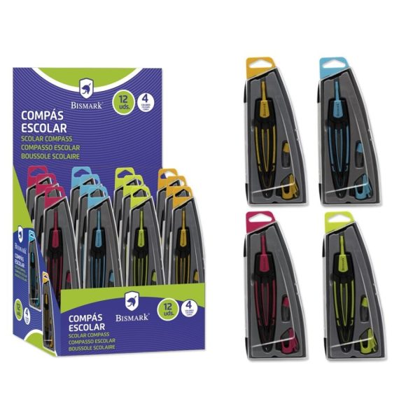 Compasso Escolar 4 Cores Exp.12un.