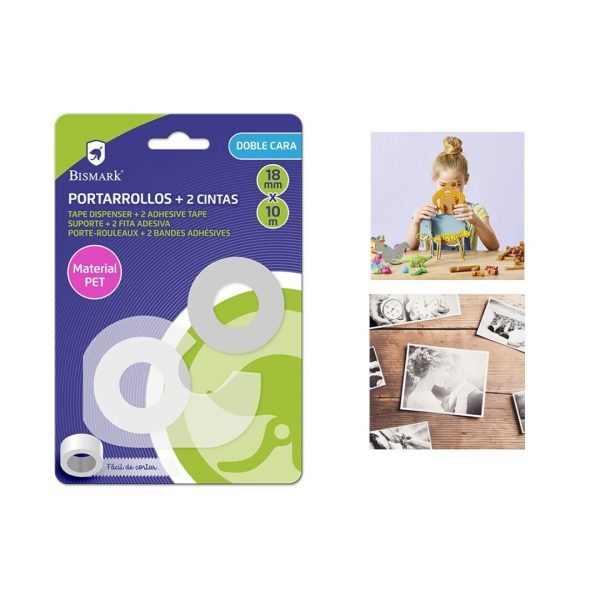 Porta Rolos + 2 Fitas Adesivas Dupla Face