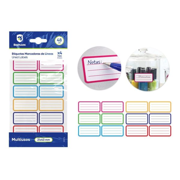 Etiquetas c/Linhas 21x43mm 4fls
