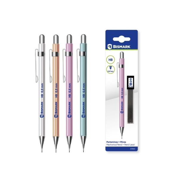 Lapiseira Metalica Bismark + 12 Minas 0.5mm
