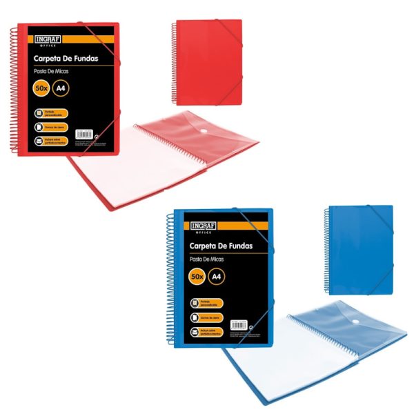 Pasta PP A4 Argolas 50 Micas