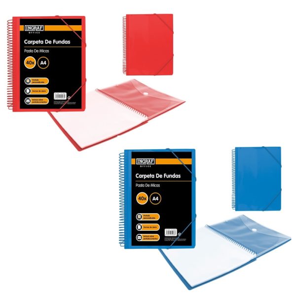 Pasta PP A4 Argolas 40 Micas
