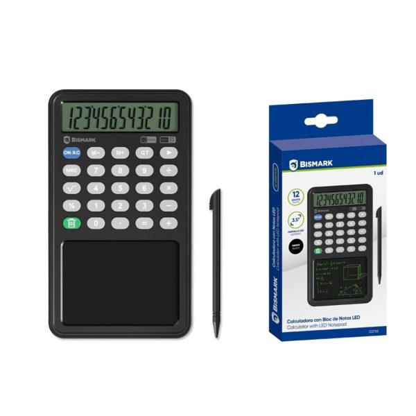 Calculadora 12 Dígitos c/LCD e Caneta