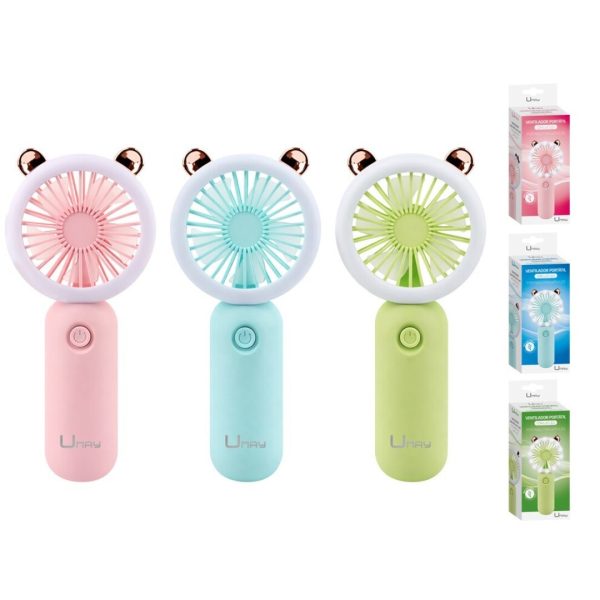 Ventoinha Portátil Luz Led