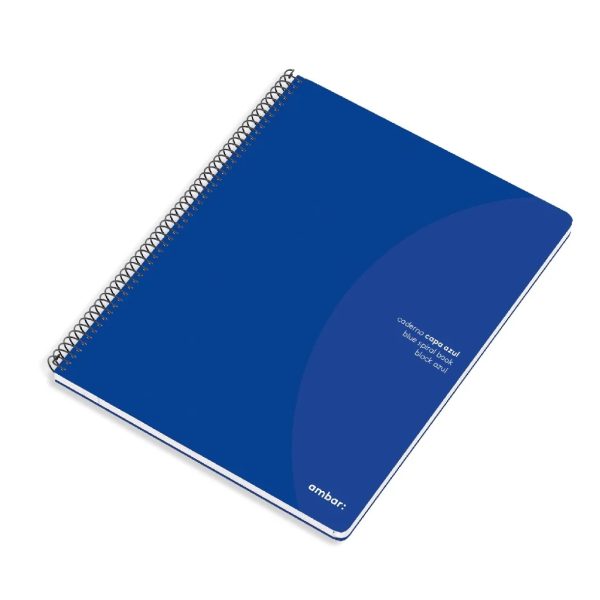 Caderno Espiral Ambar A5 Capa Azul Liso 80fls.