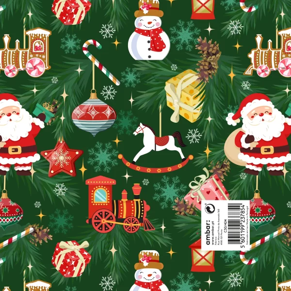 Papel Embrulho Natal Tree Treasures100x70 - 25un.