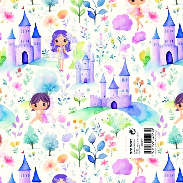 Papel Embrulho Infantil Magic Castel 100x70 - 25un.