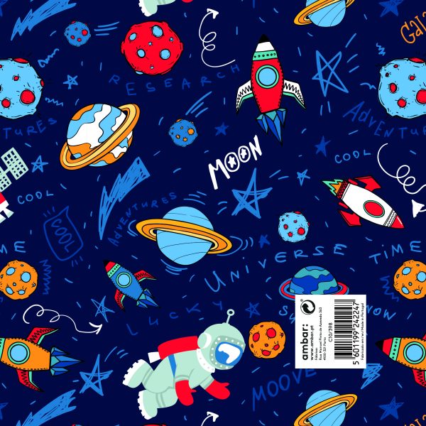 Papel Embrulho Infantil Galactic 100x70 - 25un.