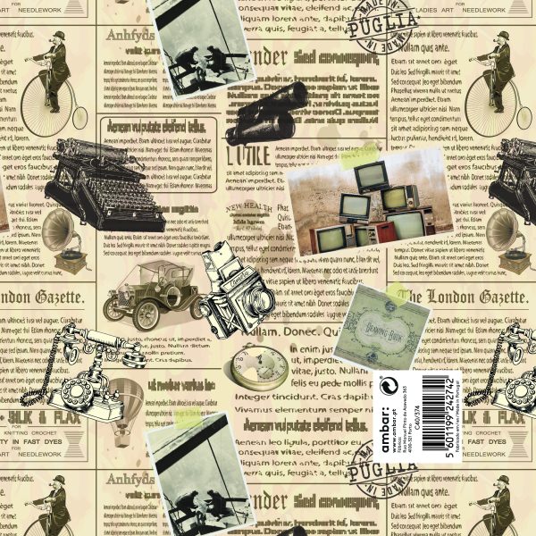 Papel Embrulho Clássico Vintage 100x70 - 25un.