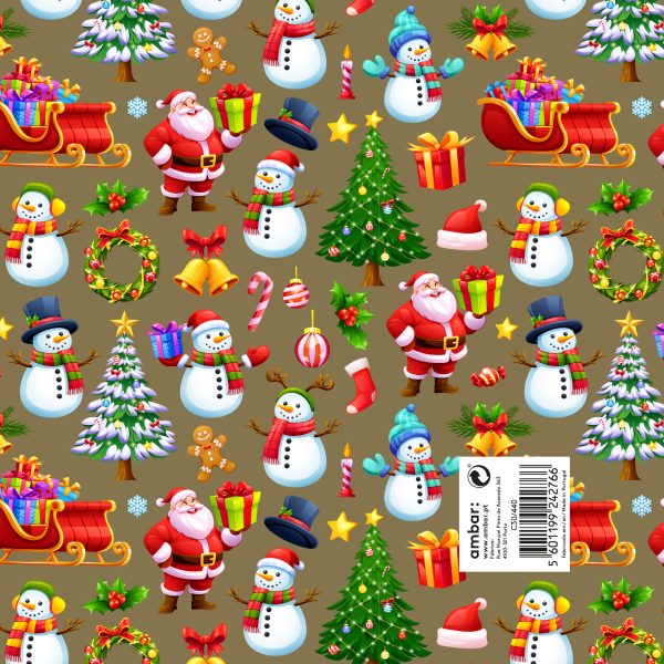 Papel Embrulho Natal Santa Pary 100x70 - 25un.
