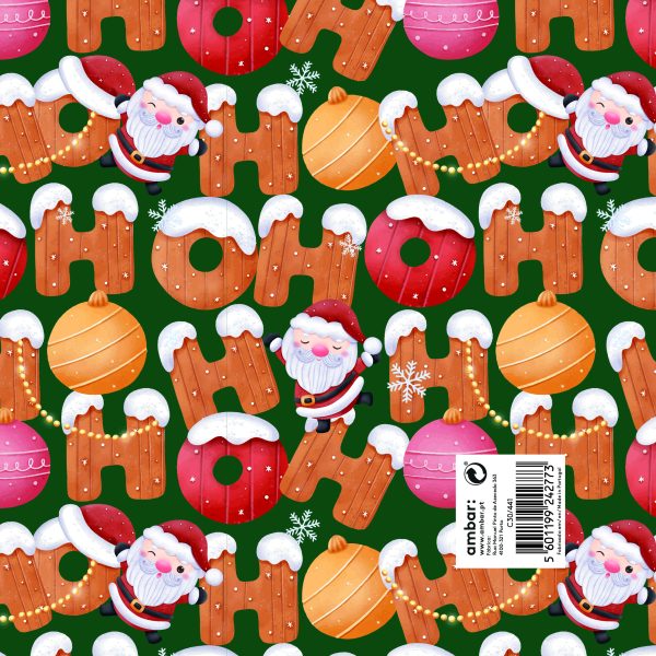 Papel Embrulho Natal Hohoho 100x70 - 25un.