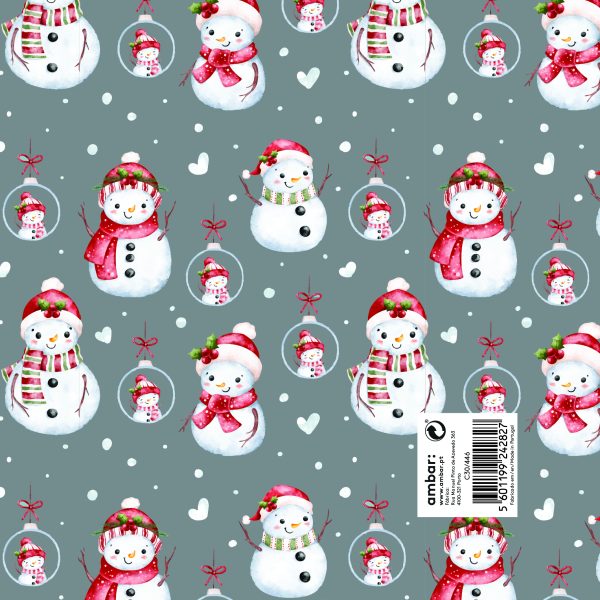 Papel Embrulho Natal Silver Snow 100x70 - 25un.