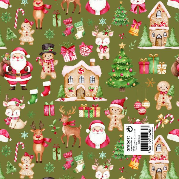 Papel Embrulho Natal Ginger Moments 100x70 - 25un.