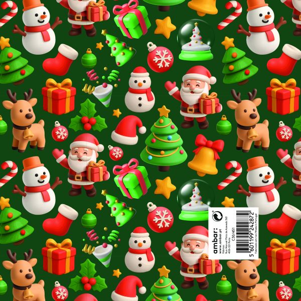 Papel Embrulho Natal Festive Toyland100x70 - 25un.