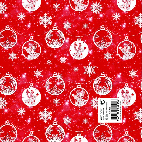 Papel Embrulho Natal Christmas Angel 100x70 - 25un.