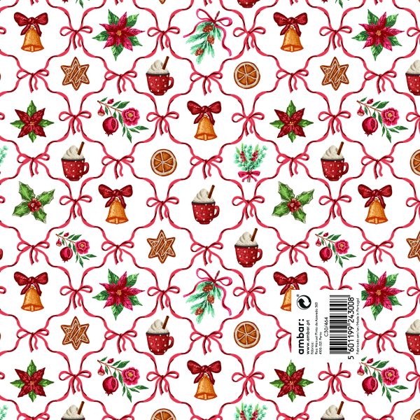 Papel Embrulho Natal Ginger Time 100x70 - 25un.
