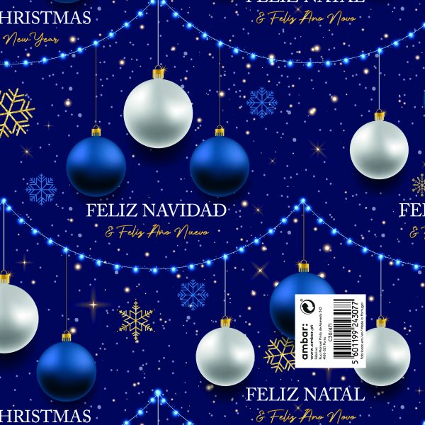 Papel Embrulho Natal Night 100x70 - 25un.