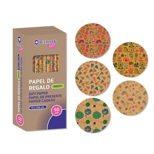 Papel Embrulho Kraft Doce 70x200cm Exp.50un.