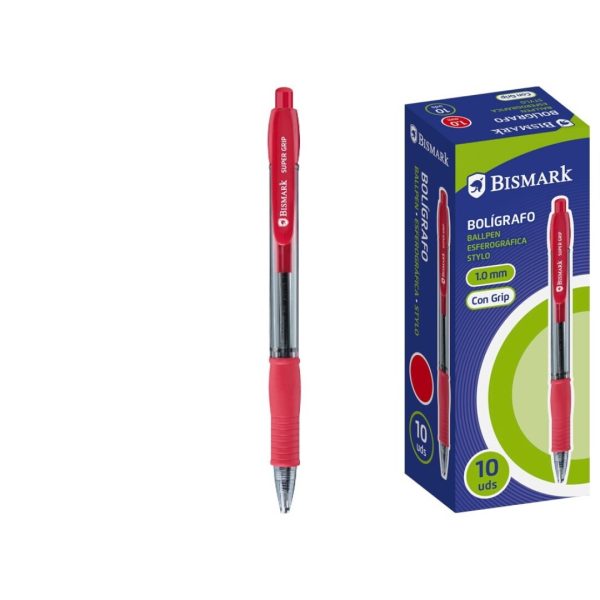 Esferográfica Bismark Soft 1.0mm Vermelho Cx.10un.