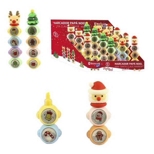Marcador Papai Noel 4 Cores Exp.15un.
