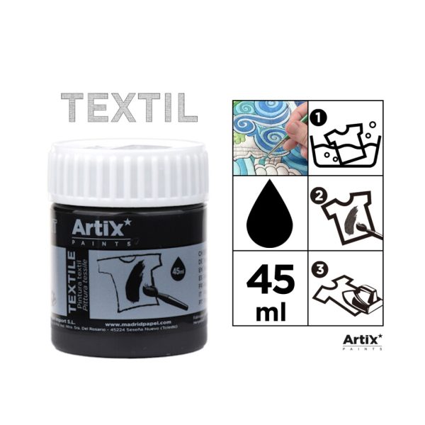 Tinta Tecido Preto 45ml